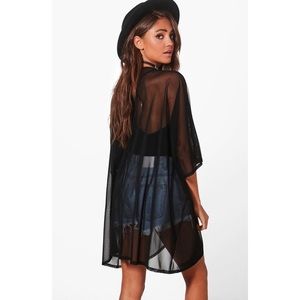 Black Mesh Kimono